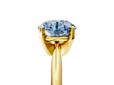 Yellow gold Fancy Blue Round  Cut Solitaire Ring with Four-Prong Setting on a Classic Band_33