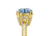 Yellow gold Fancy Blue Round Cut Solitaire Split Shank Pave Diamond Engagement Ring with Four-Prong Setting_5