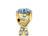 Yellow gold Fancy Blue Round Cut Solitaire Twist Pave Diamond Engagement Ring with Prong Setting_41