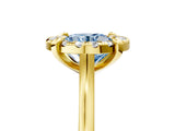 Yellow gold Fancy Blue Round  Diamond Cluster Halo Solitaire with Four-Prong Setting_82