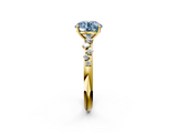 Yellow gold Fancy Blue Round  Diamond Cluster Prong-Set Solitaire Ring_44