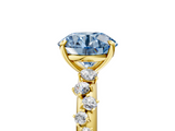 Yellow gold Fancy Blue Round  Diamond Cluster Prong-Set Solitaire Ring_47