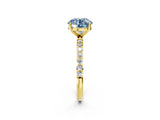 Yellow gold Fancy Blue Round  Diamond Pavé Band with Six-Prong Setting_33