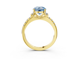 Yellow gold Fancy Blue Round  Diamond Three-Stone Pave Band with Four-Prong Setting_23