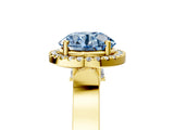 Yellow gold Fancy Blue Round  Halo Pave Split Shank Prong Setting Ring_31