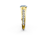 Yellow gold Fancy Blue Round  Solitaire Bezel-Set Diamond Ring with Channel-Set Band_39