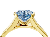 Yellow gold Fancy Blue Round  Solitaire Bezel-Set Diamond Ring with Channel-Set Band_41