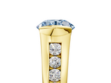 Yellow gold Fancy Blue Round  Solitaire Bezel-Set Diamond Ring with Channel-Set Band_42