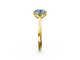 Yellow gold Fancy Blue Round  Solitaire Cathedral Diamond Ring with Six-Prong Setting_19