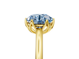 Yellow gold Fancy Blue Round  Solitaire Cathedral Diamond Ring with Six-Prong Setting_22