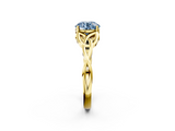 Yellow gold Fancy Blue Round  Solitaire Celtic Knot Engagement Ring with Four-Prong Setting_44