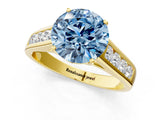 Yellow gold Fancy Blue Round  Solitaire Channel-Set Diamond Engagement Ring with Four-Prong Setting_33