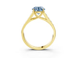 Yellow gold Fancy Blue Round  Solitaire Channel-Set Diamond Engagement Ring with Four-Prong Setting_35