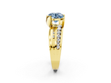 Yellow gold Fancy Blue Round  Solitaire Channel-Set Split Shank Ring with Tension Prong Setting_5