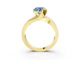 Yellow gold Fancy Blue Round  Solitaire Channel-Set Split Shank Ring with Tension Prong Setting_6