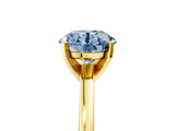 Yellow gold Fancy Blue Round  Solitaire Diamond Engagement Ring with Four-Prong Setting on a Classic Band_8