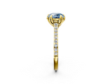 Yellow gold Fancy Blue Round  Solitaire Diamond Engagement Ring with Pave Band and Six-Prong Setting_22