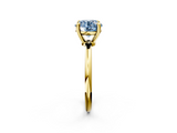 Yellow gold Fancy Blue Round  Solitaire Diamond Ring with 4-Prong Setting on a Classic Band_5