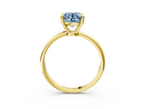 Yellow gold Fancy Blue Round  Solitaire Diamond Ring with 4-Prong Setting on a Classic Band_6