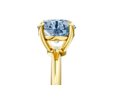 Yellow gold Fancy Blue Round  Solitaire Diamond Ring with 4-Prong Setting on a Classic Band_8