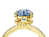 Yellow gold Fancy Blue Round  Solitaire Diamond Ring with Channel Set Band and Six-Prong Setting_51