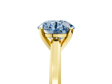 Yellow gold Fancy Blue Round  Solitaire Diamond Ring with Four-Prong Setting and Classic Band_8