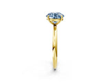 Yellow gold Fancy Blue Round  Solitaire Diamond Ring with Four-Prong Setting on a Plain Band_22