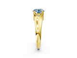 Yellow gold Fancy Blue Round  Solitaire Diamond Ring with Six-Prong Cathedral Setting_34