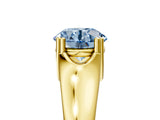 Yellow gold Fancy Blue Round  Solitaire Diamond Ring with Six-Prong Cathedral Setting_37