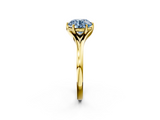Yellow gold Fancy Blue Round  Solitaire Diamond Ring with Six-Prong Setting and Tapered Band_19