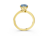 Yellow gold Fancy Blue Round  Solitaire Diamond Ring with Six-Prong Setting on a Classic Band_6