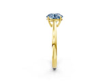 Yellow gold Fancy Blue Round  Solitaire Diamond Ring with Split Shank and Four-Prong Setting_14