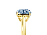 Yellow gold Fancy Blue Round  Solitaire Diamond Ring with Split Shank and Four-Prong Setting_17