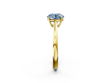 Yellow gold Fancy Blue Round  Solitaire Diamond Ring with Split Shank and Four-Prong Setting_22
