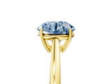 Yellow gold Fancy Blue Round  Solitaire Diamond Ring with Split Shank and Four-Prong Setting_25