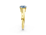 Yellow gold Fancy Blue Round  Solitaire Diamond Ring with Tapered Band and Four-Prong Setting_50