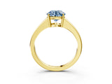 Yellow gold Fancy Blue Round  Solitaire Diamond Ring with Tapered Band and Four-Prong Setting_51