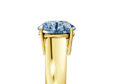 Yellow gold Fancy Blue Round  Solitaire Diamond Ring with Tapered Band and Four-Prong Setting_53