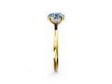 Yellow gold Fancy Blue Round  Solitaire Diamond Ring with a Classic Band and Four-Prong Setting 3