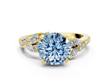 Yellow gold Fancy Blue Round  Solitaire Marquise Twist Band with Six-Prong Setting_65