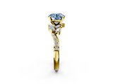 Yellow gold Fancy Blue Round  Solitaire Marquise Twist Band with Six-Prong Setting_67