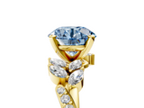 Yellow gold Fancy Blue Round  Solitaire Marquise Twist Band with Six-Prong Setting_70
