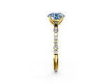 Yellow gold Fancy Blue Round  Solitaire Pavé Diamond Engagement Ring with Four-Prong Setting_27