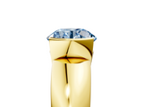 Yellow gold Fancy Blue Round  Solitaire Tension Set Diamond Ring with Wide Band_25
