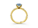 Yellow gold Fancy Blue Round  Solitaire Twisted Band Prong Set Engagement Ring_64