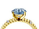 Yellow gold Fancy Blue Round  Solitaire Twisted Band Prong Set Engagement Ring_65