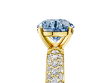 Yellow gold Fancy Blue Round  Solitaire with Pave Band and Four-Prong Setting_8