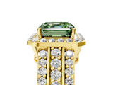Yellow gold Fancy Green Asscher -Cut Halo Diamond Ring with Split Shank and Four-Prong Setting_22