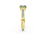 Yellow gold Fancy Green Asscher  Brilliant Channel-Set Solitaire Ring with Four-Prong Setting_19