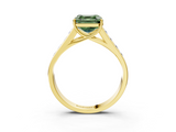 Yellow gold Fancy Green Asscher  Brilliant Channel-Set Solitaire Ring with Four-Prong Setting_20